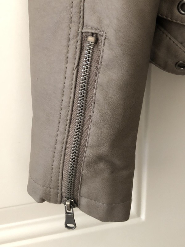Forever 21 Faux Leather Jacket Khaki Brown Tan Bomber Coat NEW With Tag