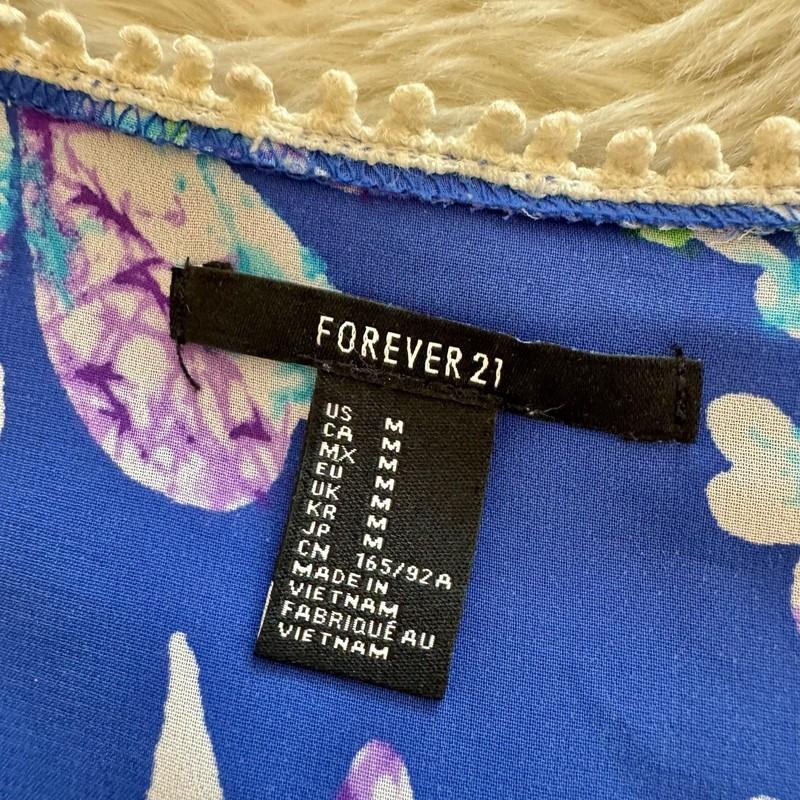 Forever 21 Floral Open Front Beach Cover Up Kimono Medium