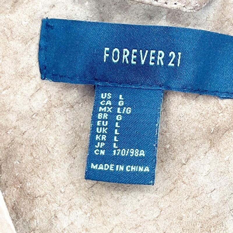 Forever 21 Womens Tan Suede Moto Jacket W/ Asymmetrical Zipper & Pockets Size L