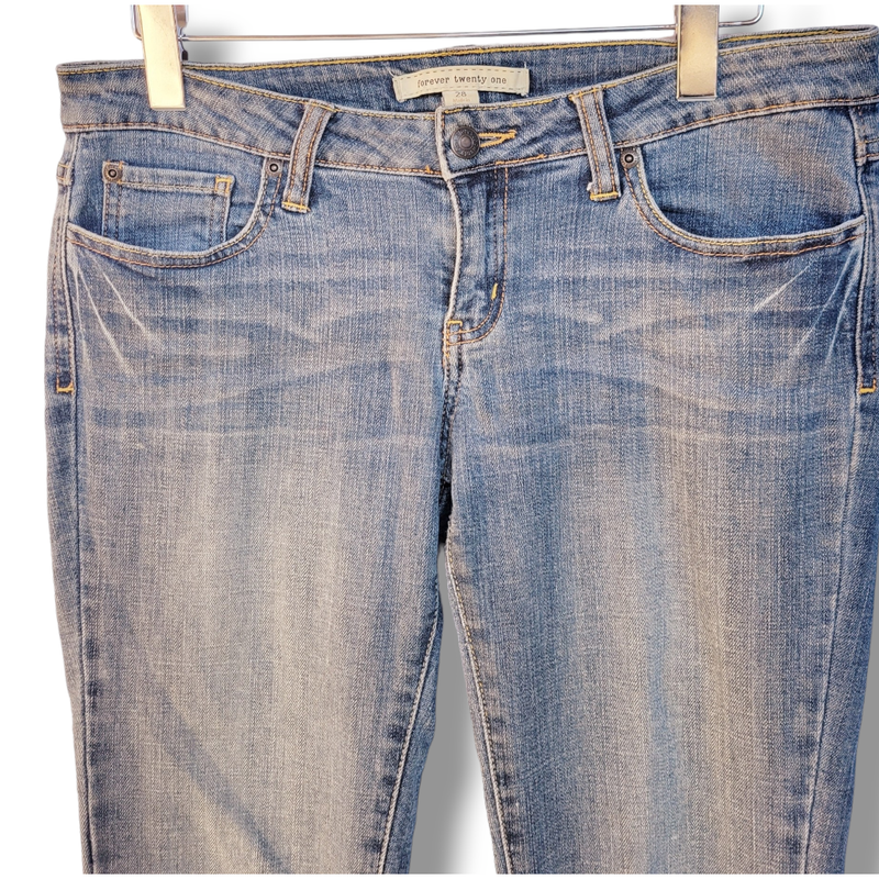 Forever Twenty One Women's Blue Medium Wash Skinny Jeans - Size 28