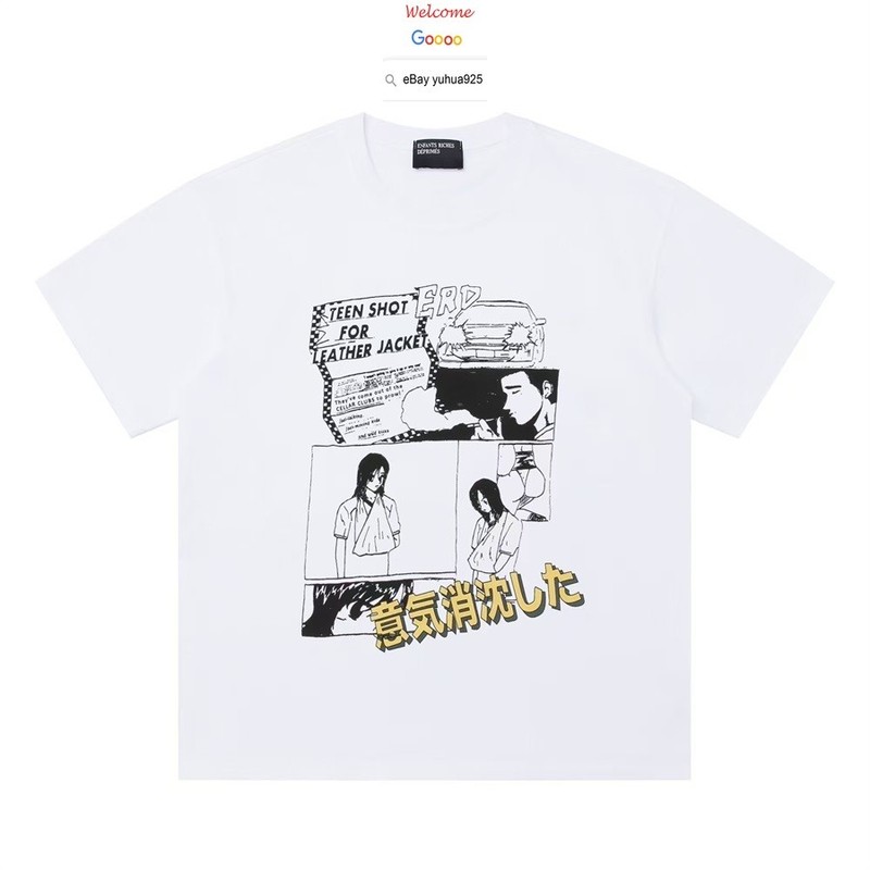 FRAINY 25SS FAN RICHES SUMMER WHITE T SHIRT LOOSE HIGH STREET COTTON TOP TEE