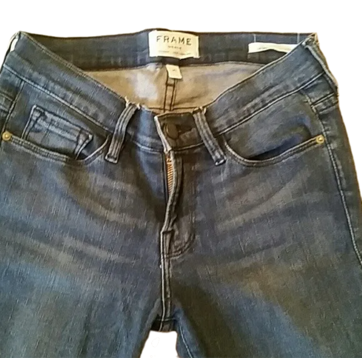 FRAME Jeans Le Skinny Jeans De Jeanne Crop Jeans Denim Jeans Blue Womens 26