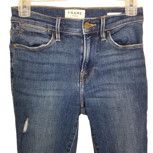 FRAME Jeans Skinny Jeans Distressed Jeans Women 26 Blue Dark Wash Jeans Womens