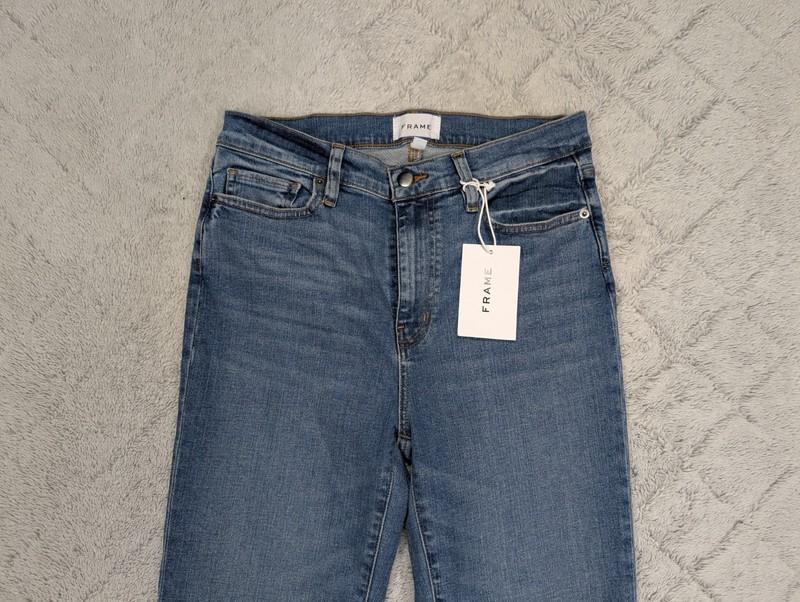 Frame Jeans Womens 29 Blue Bixby Le Easy Flare Raw Hem Denim Hi Rise NEW
