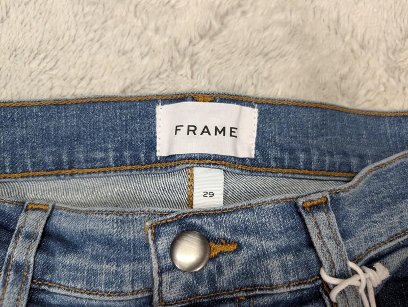 Frame Jeans Womens 29 Blue Bixby Le Easy Flare Raw Hem Denim Hi Rise NEW