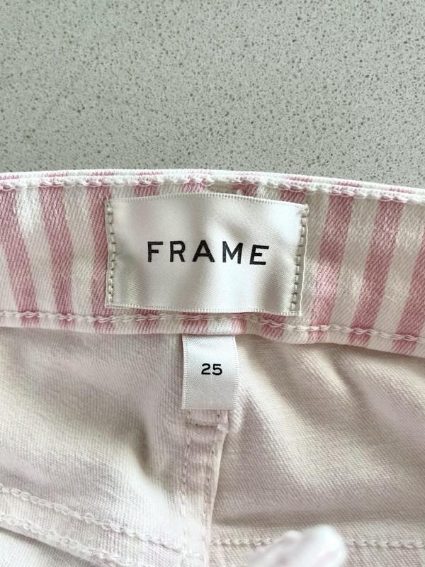 FRAME Le Crop Mini Boot Size 25 Dusty Pink Stripe