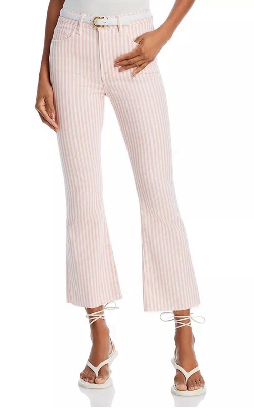 FRAME Le Crop Mini Boot Size 25 Dusty Pink Stripe
