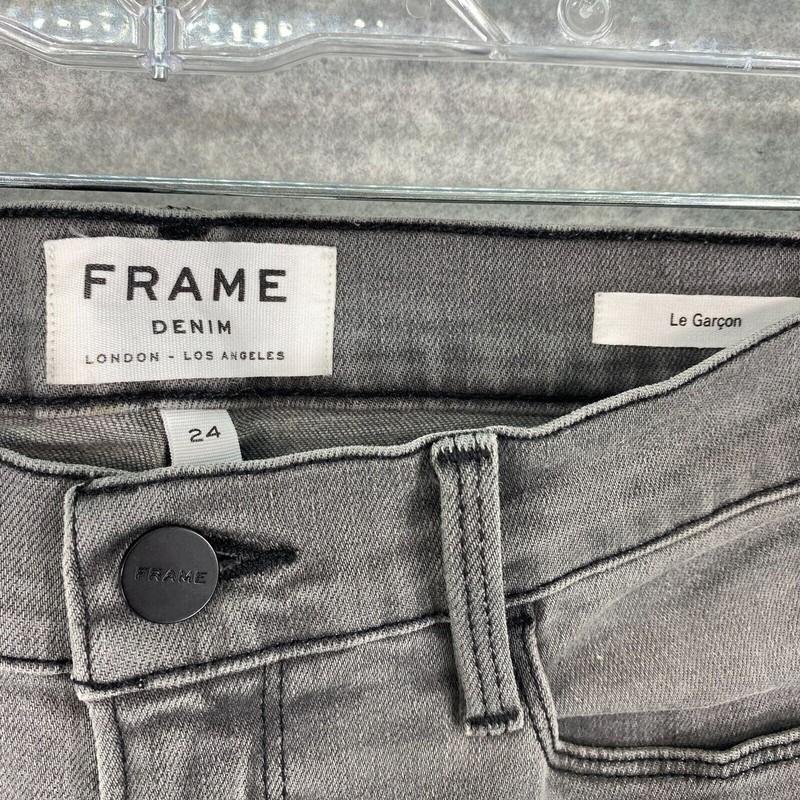 Frame Le Garcon Boyfriend Jeans Ashland Gray Denim Womens Size 24