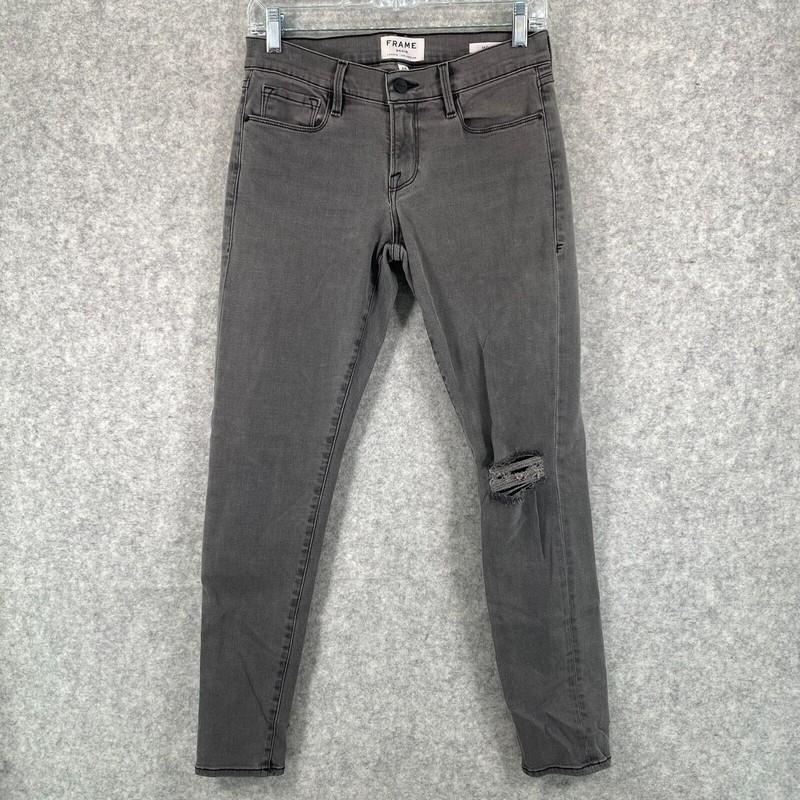 Frame Le Garcon Boyfriend Jeans Ashland Gray Denim Womens Size 24