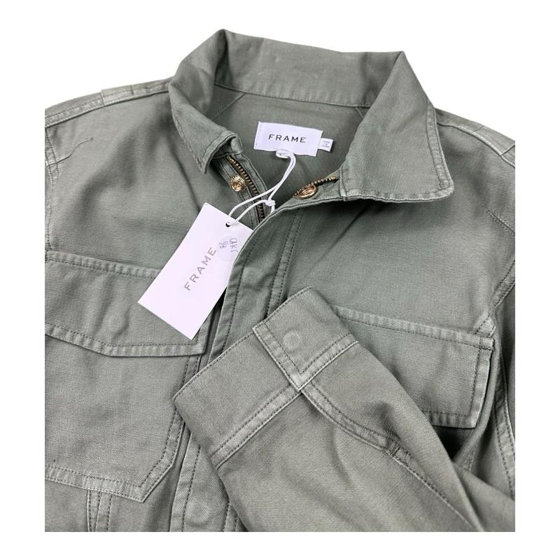 FRAME Women’s Green Twisted Shirt Jacket Size Small NWT 375$