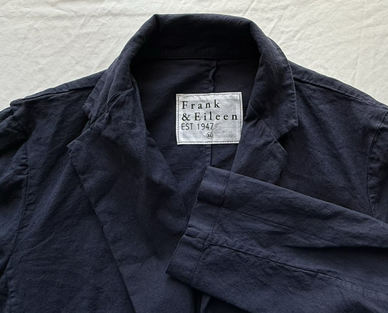 Frank & Eileen Dublin Women's XL Navy Open Front Blazer Cotton/Flax
