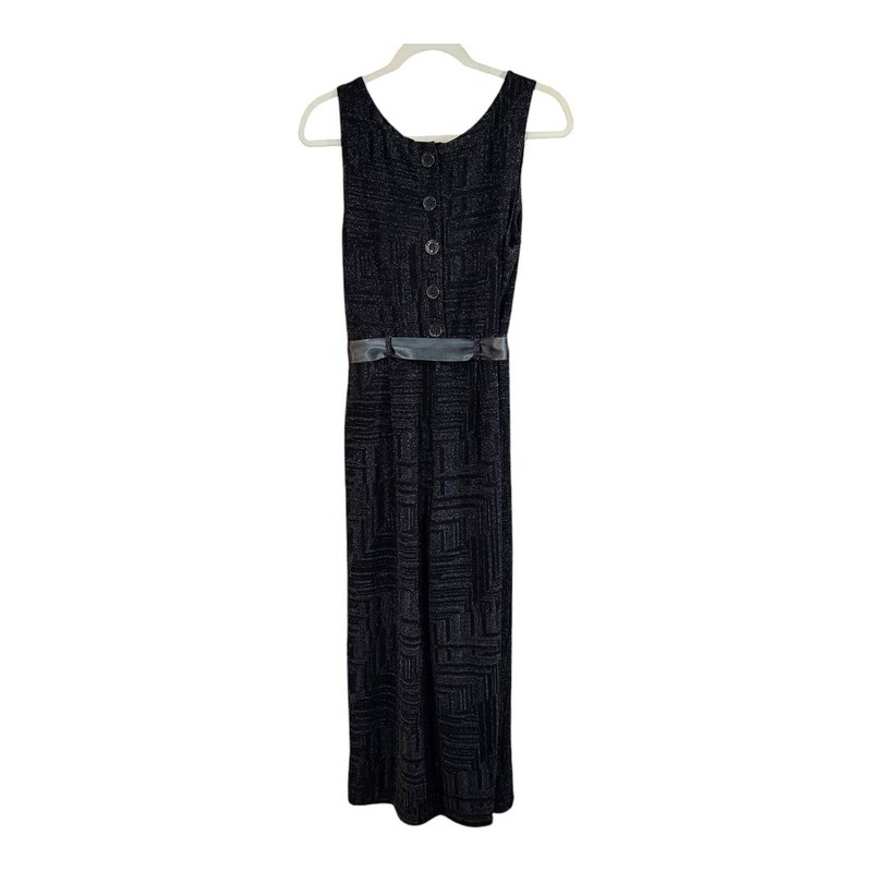 Frank Lyman Stretch Knit Sparkly Black Jumpsuit Special Occasion Women's US 8
