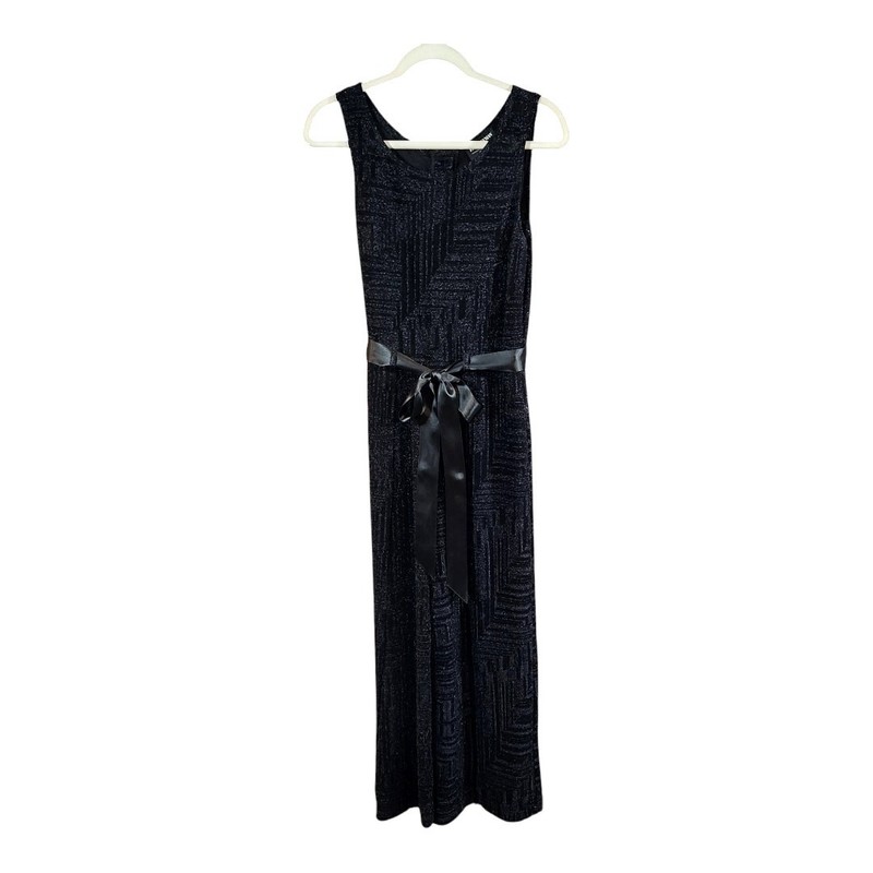 Frank Lyman Stretch Knit Sparkly Black Jumpsuit Special Occasion Women's US 8