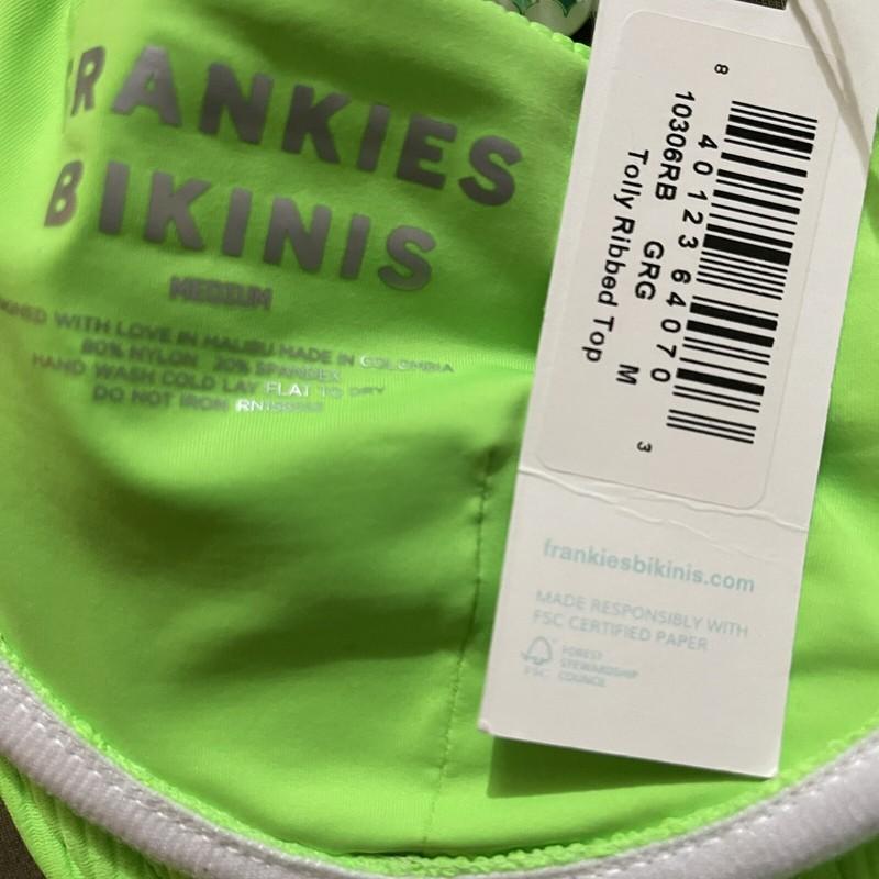 Frankie's Bikinis 'Tolly' Ribbed Underwire Bikini Top In Green Glow Medium