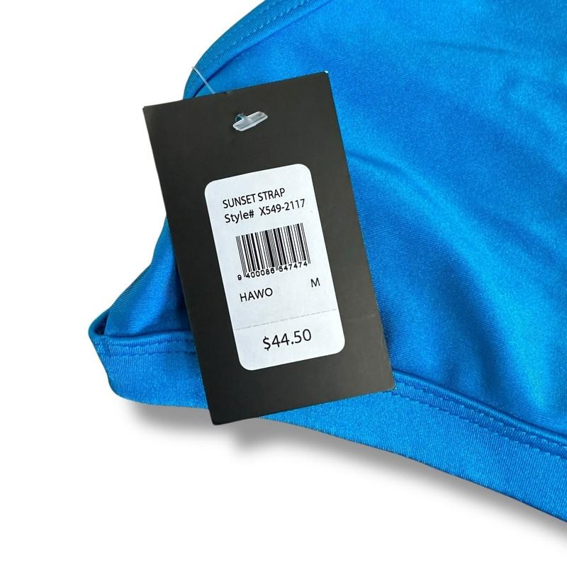 Frederick’s Of Hollywood Sunset Strap Bikini Top Blue Size M NWT Made In USA
