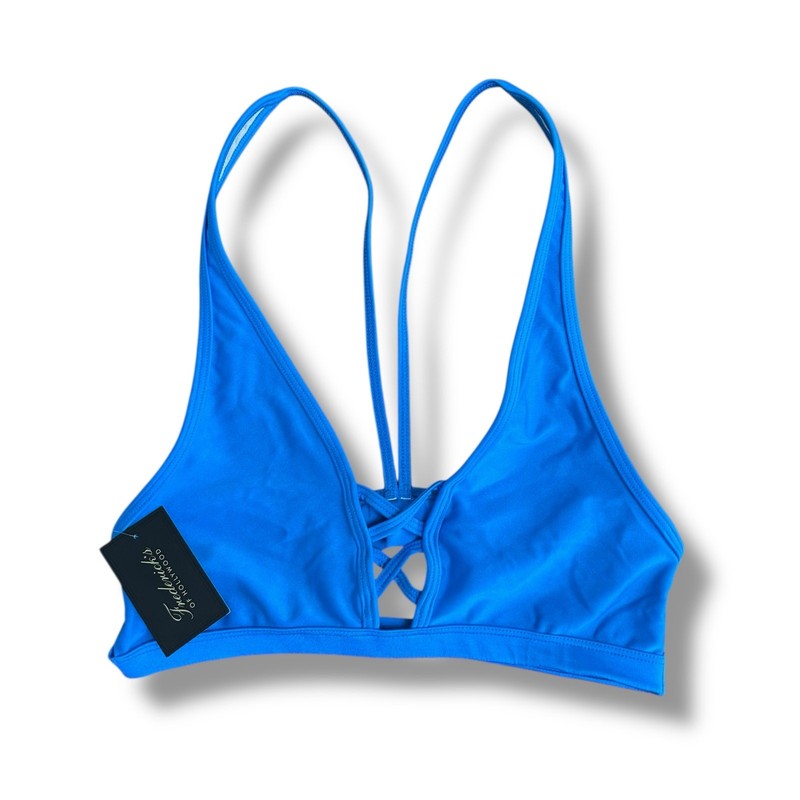 Frederick’s of Hollywood Sunset Strap Bikini Top Blue Size M NWT Made in USA