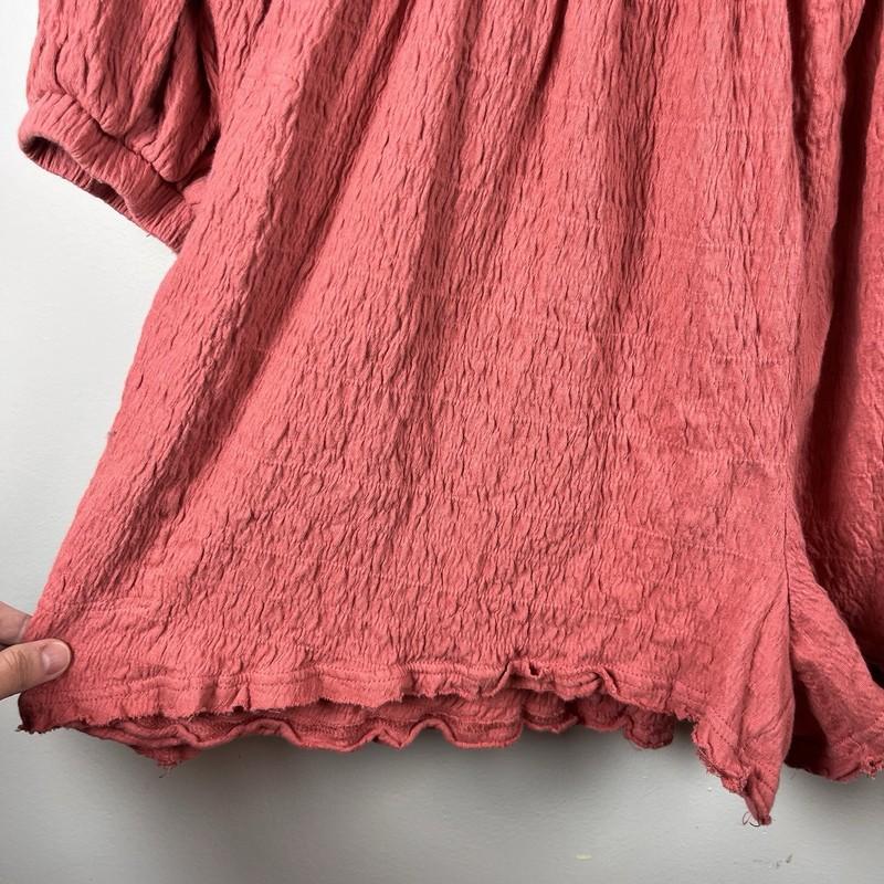Free People Beach Beyond Obsessed Romper Gauze Smocked Ruby Dust Pink Medium