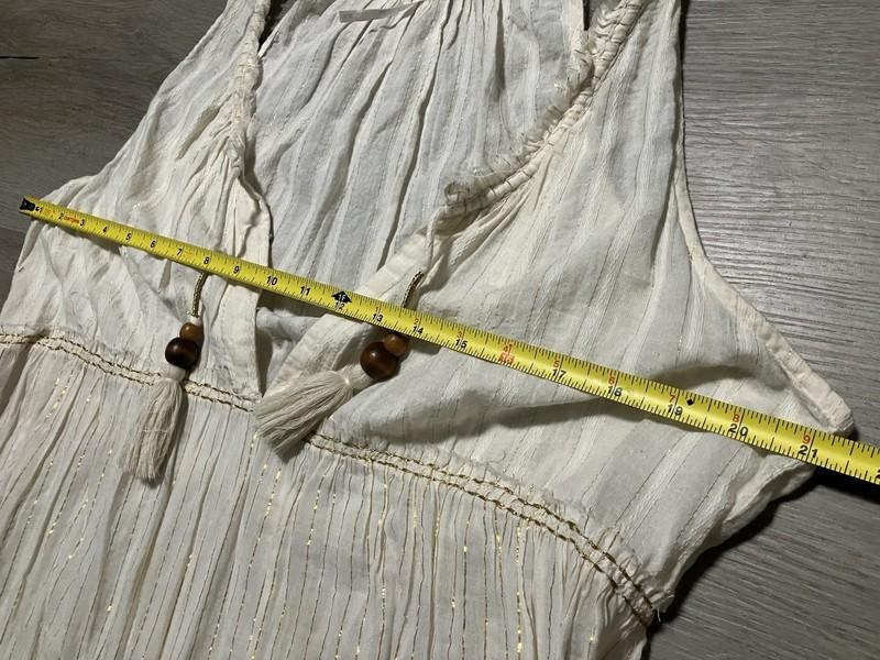 Free People Beach Bum Sheer Blue Jumpsuit Metallic Striped Blue Cover Up Size M