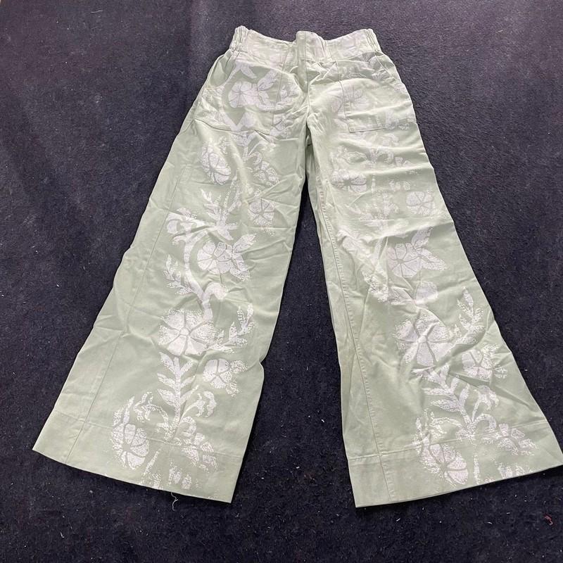 FREE PEOPLE Breezy Denim Printed Jeans Women's Size S Seaglass Combo