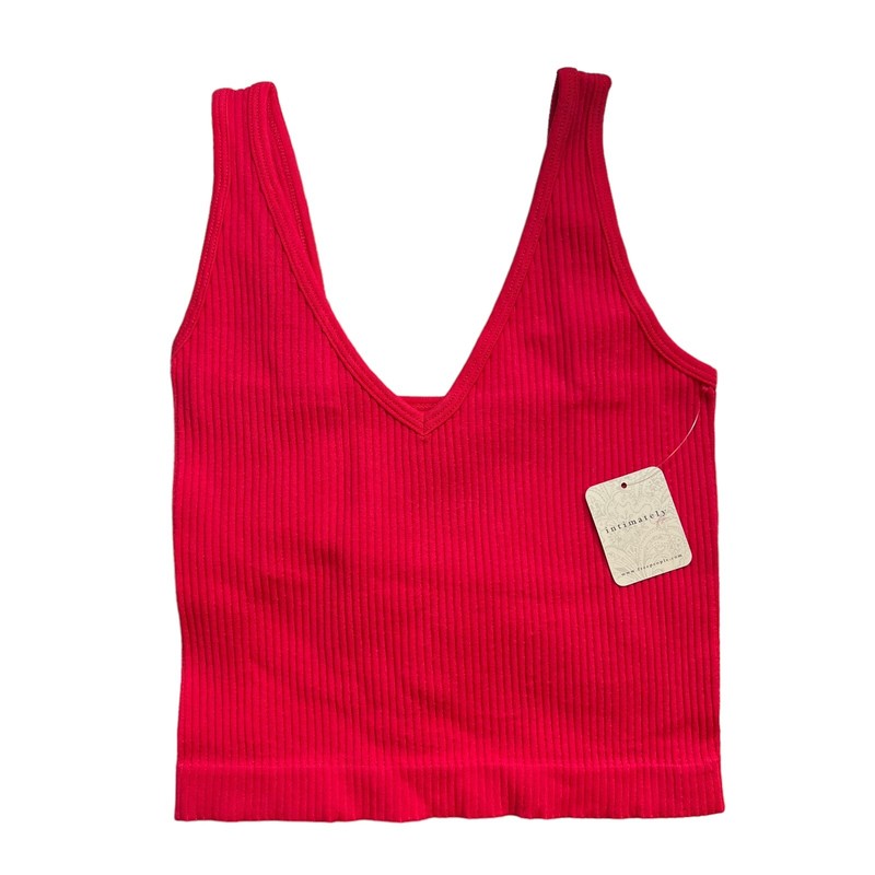 Free People Cherry Red Solid Rib Brami New M/L
