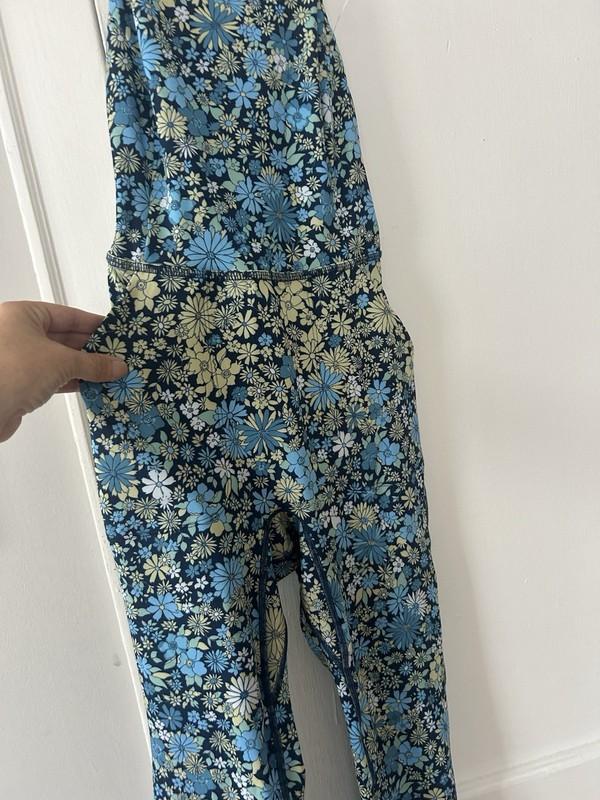 Free People Floral Printed One Piece Jumpsuit With Lace Up Back Size XS