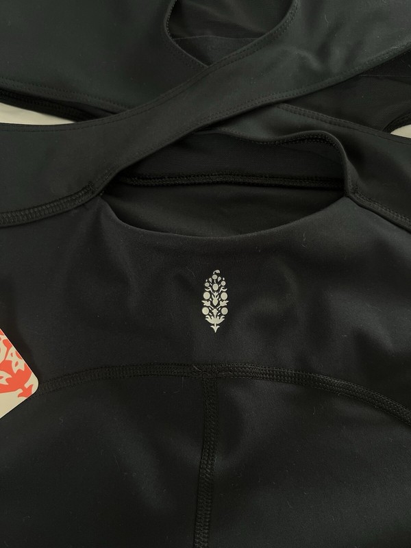 Free People Movement Back It Up Romper Jumpsuit Bodysuit Leotard Black Small