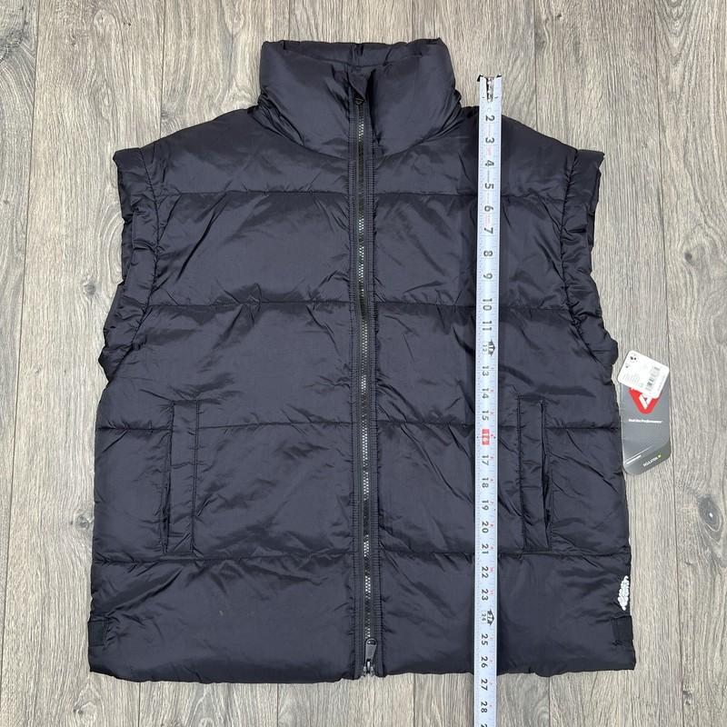 Free People Movement Puffer Vest Size XS Womens Black Full Zip Loose Fit $148