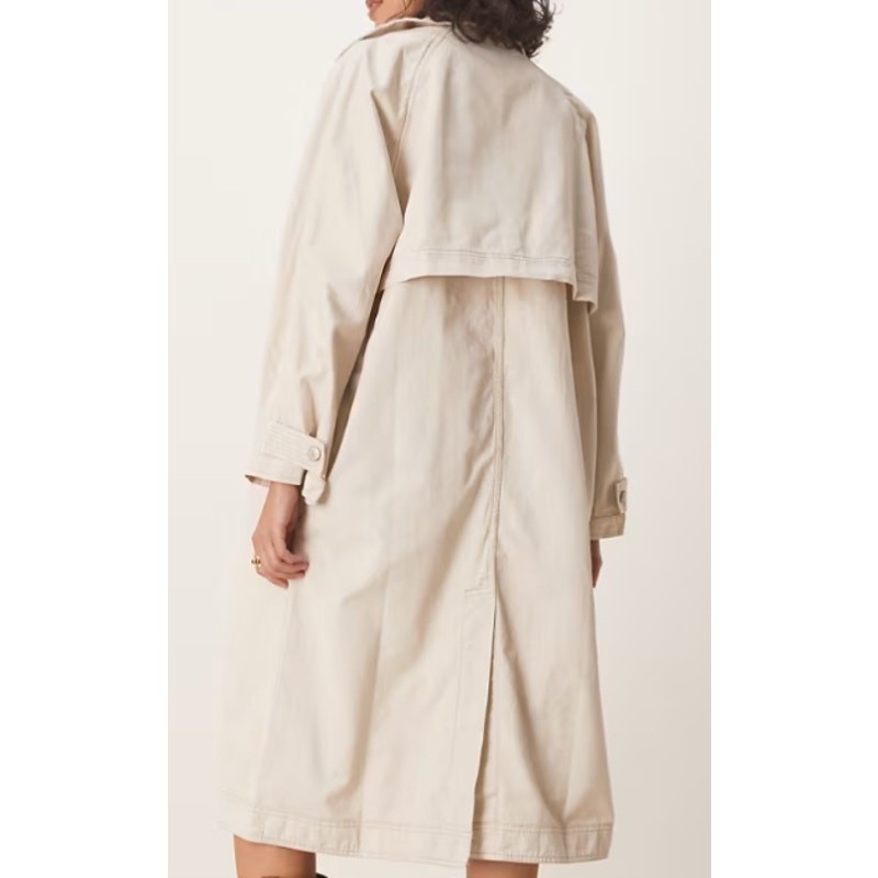 Free People We The Free Khaki Perry Military Duster Trench Coat NWOT- S