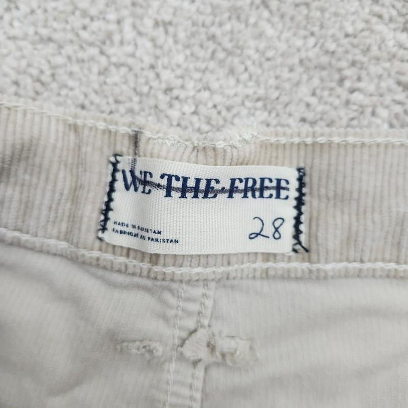 Free People We The Free Women Sz 28 High Rise Risk Taker Straight Corduroy Beige