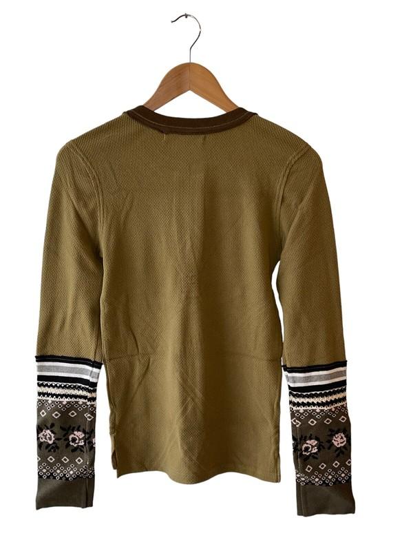 Free People Women's Size M Mikah Layering Cuff Army Green Combo Top - New