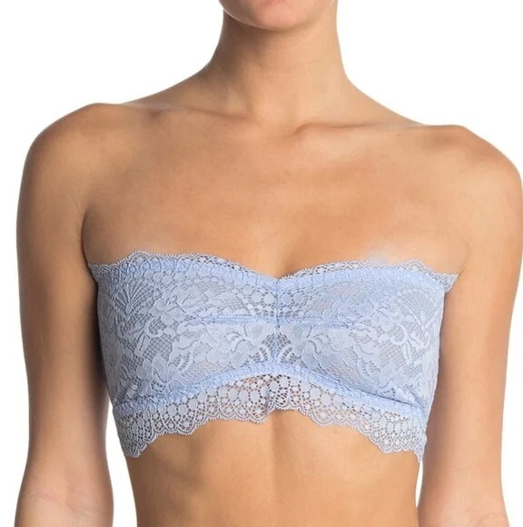 Free People Women's Small Lacey Looks Bandeau Bralette Bluemoon