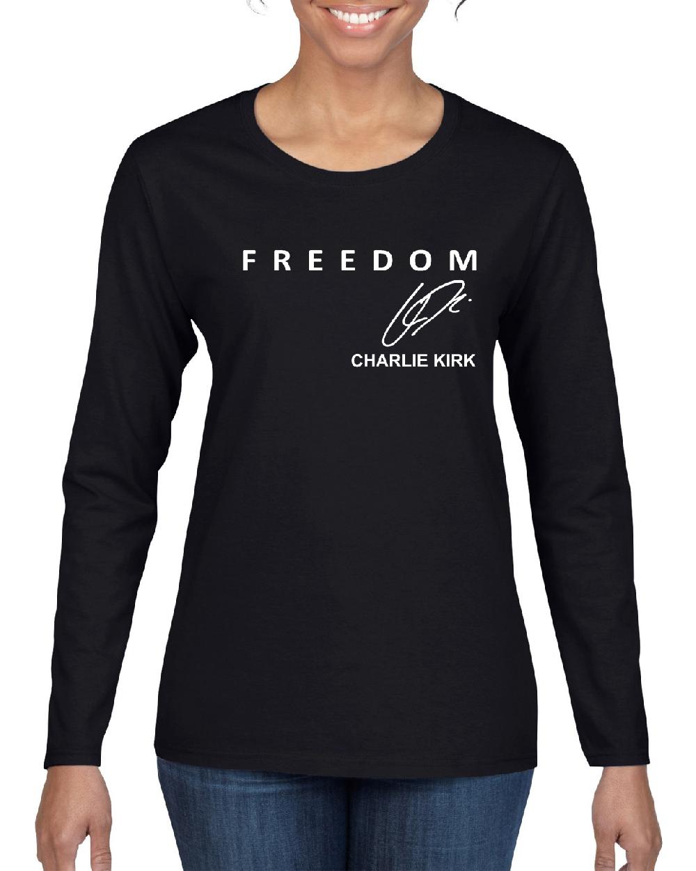 Freedom Charlie Signature- Kirk Memorial Tribute Womens Long Sleeve T-Shirt