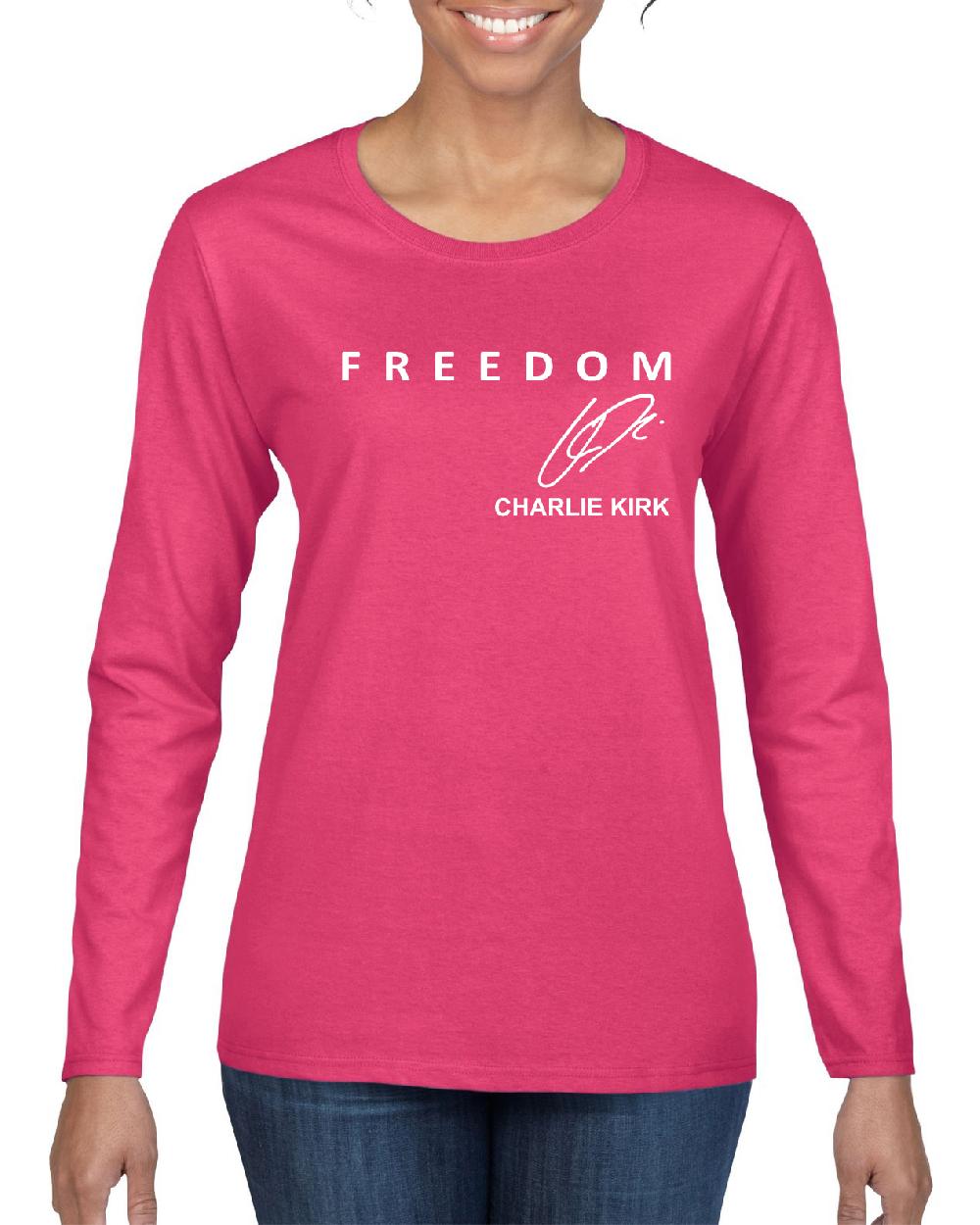 Freedom Charlie Signature- Kirk Memorial Tribute Womens Long Sleeve T-Shirt