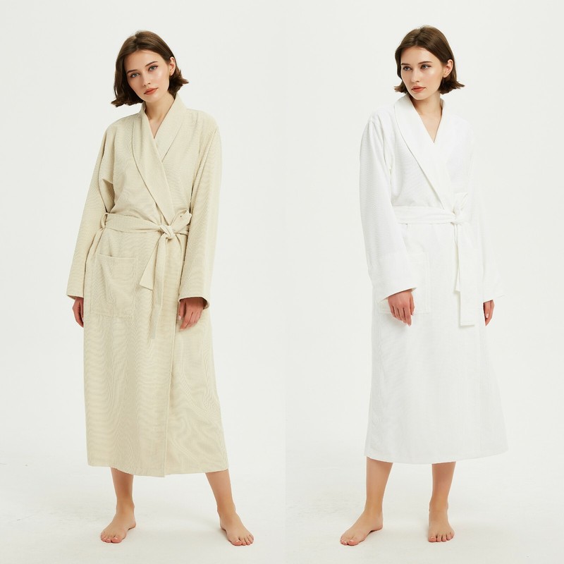 Freetree® Women's Waffle Weave Microfiber SPA Robe - Ultra Absorbent Fast Drying