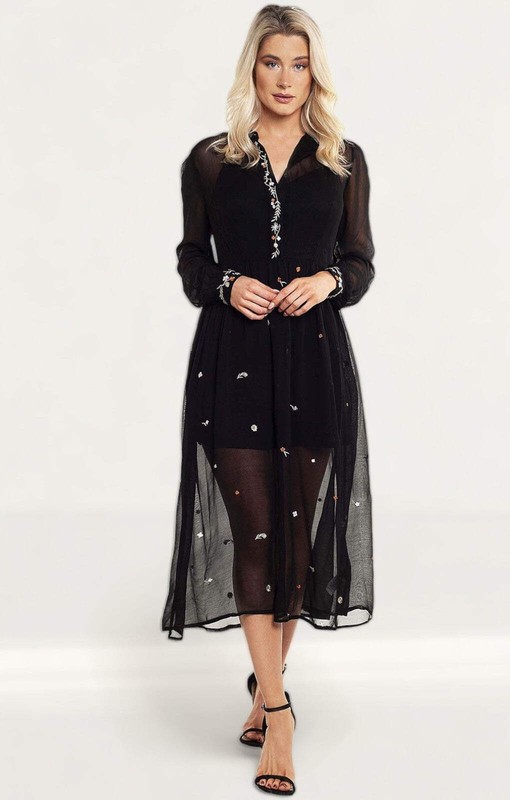 French Connection Womens Black Midi Dress RRP £150