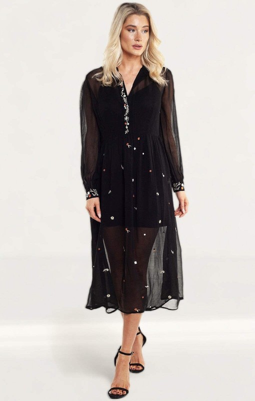 French Connection Womens Black Midi Dress RRP £150