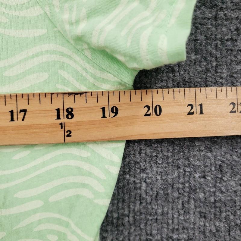 Fresh Produce Dress Womens L Large Green Midi Abstract Short Sleeve A Line USA