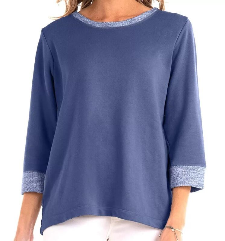 FRESH PRODUCE Small Moonlight BLUE $64 Sunset French Terry Sweatshirt NWT New S