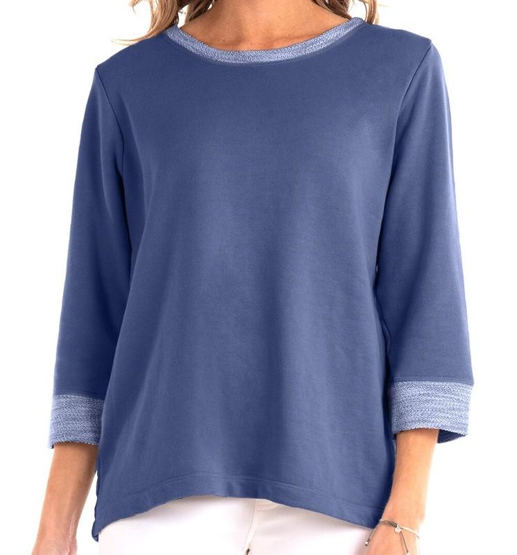 FRESH PRODUCE Small Moonlight BLUE $64 Sunset French Terry Sweatshirt NWT New S