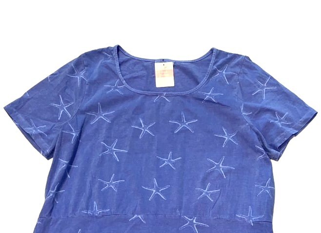 FRESH PRODUCE Small PERI BLUE STARFISH $75.00 SADIE Jersey Cotton Dress NWT S
