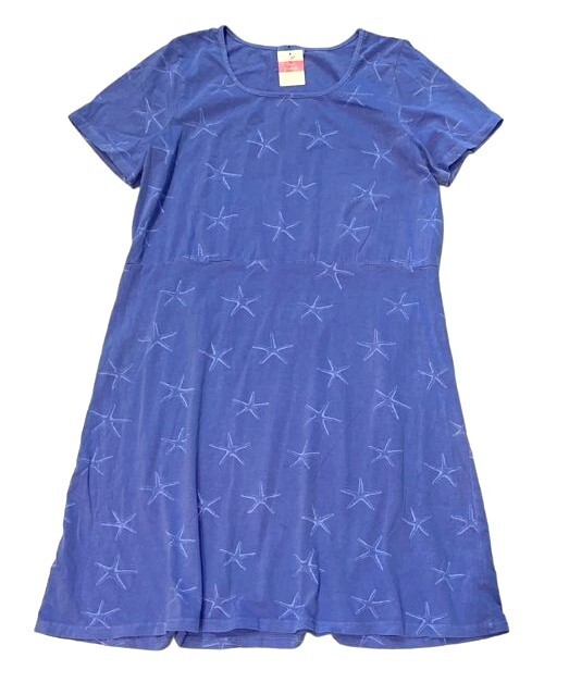FRESH PRODUCE Small PERI BLUE STARFISH $75.00 SADIE Jersey Cotton Dress NWT S