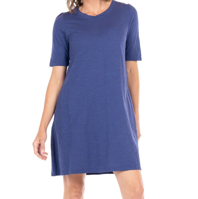 FRESH PRODUCE Small South Beach Blue $65 Lorna Cotton Jersey Swing Dress NWT S