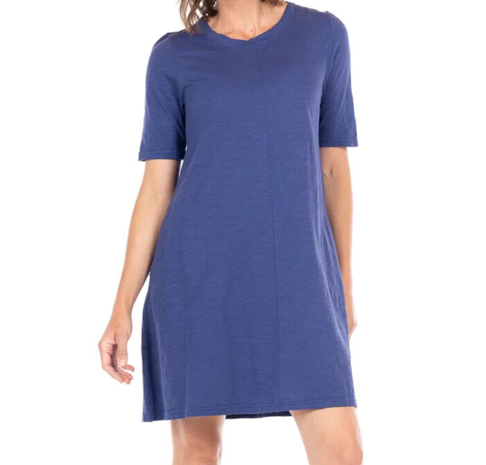 FRESH PRODUCE Small South Beach Blue $65 Lorna Cotton Jersey Swing Dress NWT S