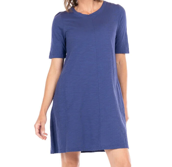FRESH PRODUCE Small South Beach Blue $65 Lorna Cotton Jersey Swing Dress NWT S
