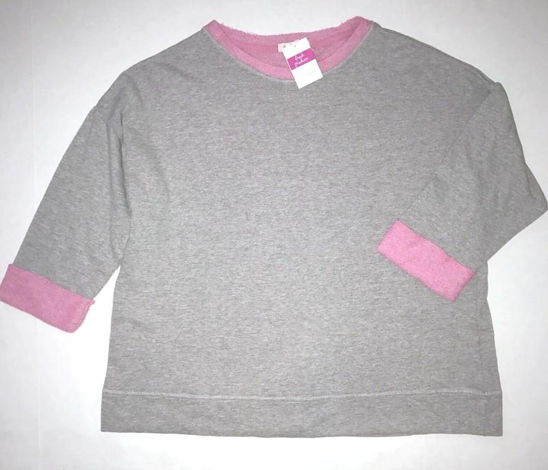 FRESH PRODUCE XS Small Gray Luminous Callie PULLOVER Sweatshirt Top $69 NWT S