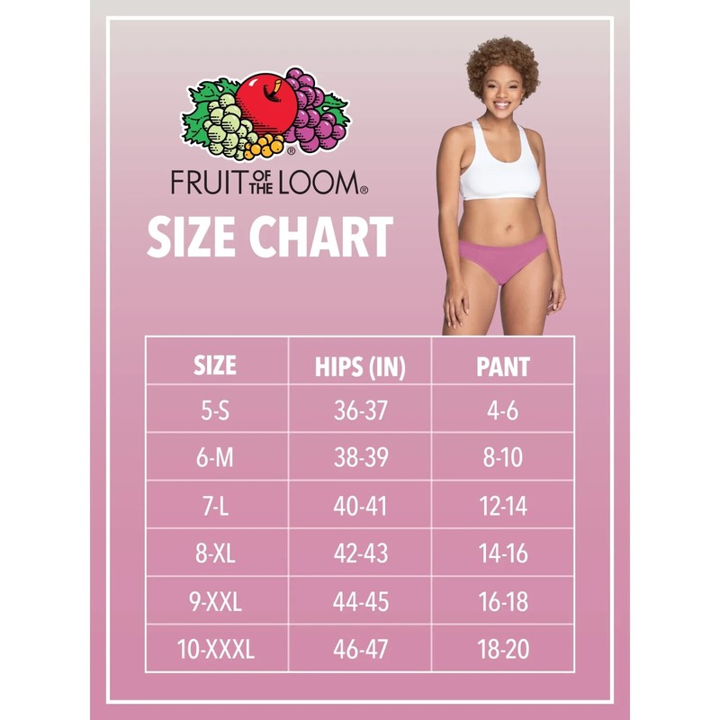 Fruit Of The Loom Women's Breathable Cooling Stripes Brief Underwear 6-Pack