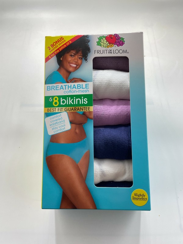 FRUIT OF THE LOOM WOMEN'S COTTON MESH BIKINI 8 PACK