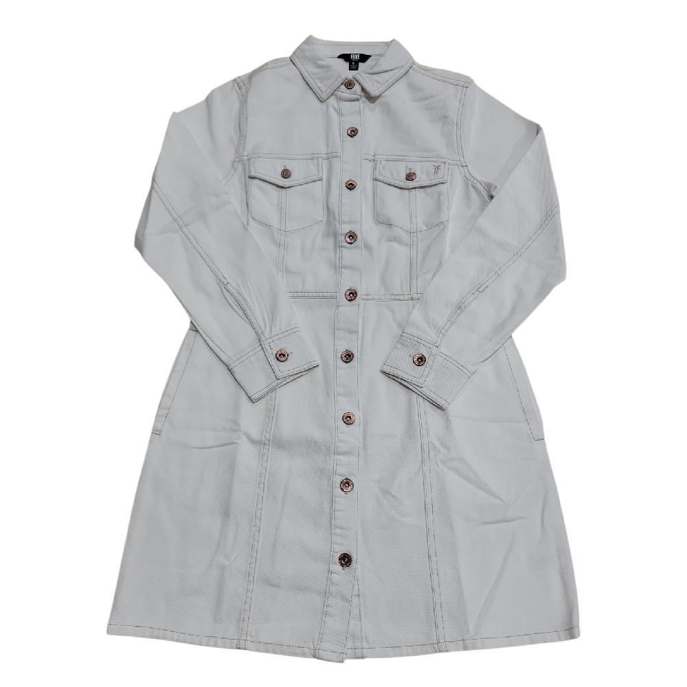 Frye Women's 100% Cotton Form Fitting Buttons Pockets Mini Denim Dress