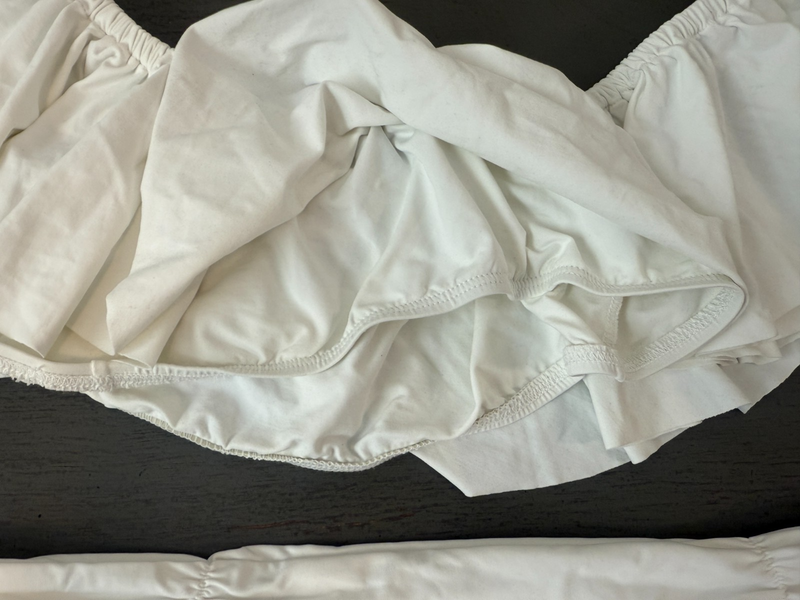 Full Cut NEW White L SPACE Two Piece Swimsuit Bikini Size Large