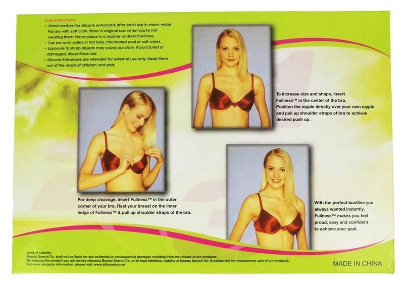 Fullness Women's Silicone Breast Enhancer Push Up Pads With Nude Nipple #1001A